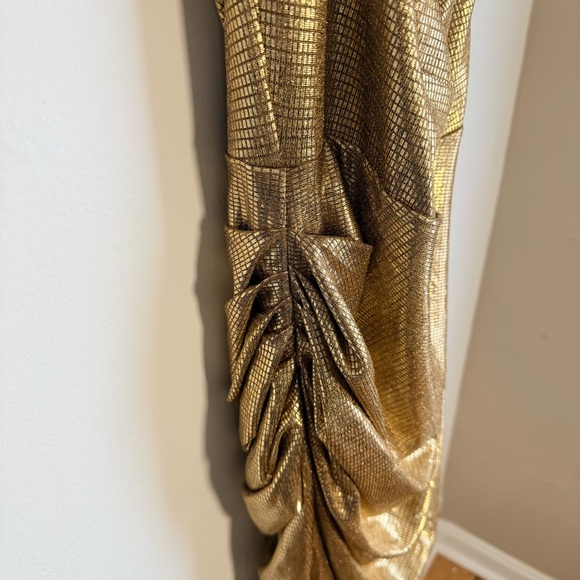 JLUXLABEL Bodycon Metallic Gold Maxi Dress, Fully Lined - Picture 4 of 16